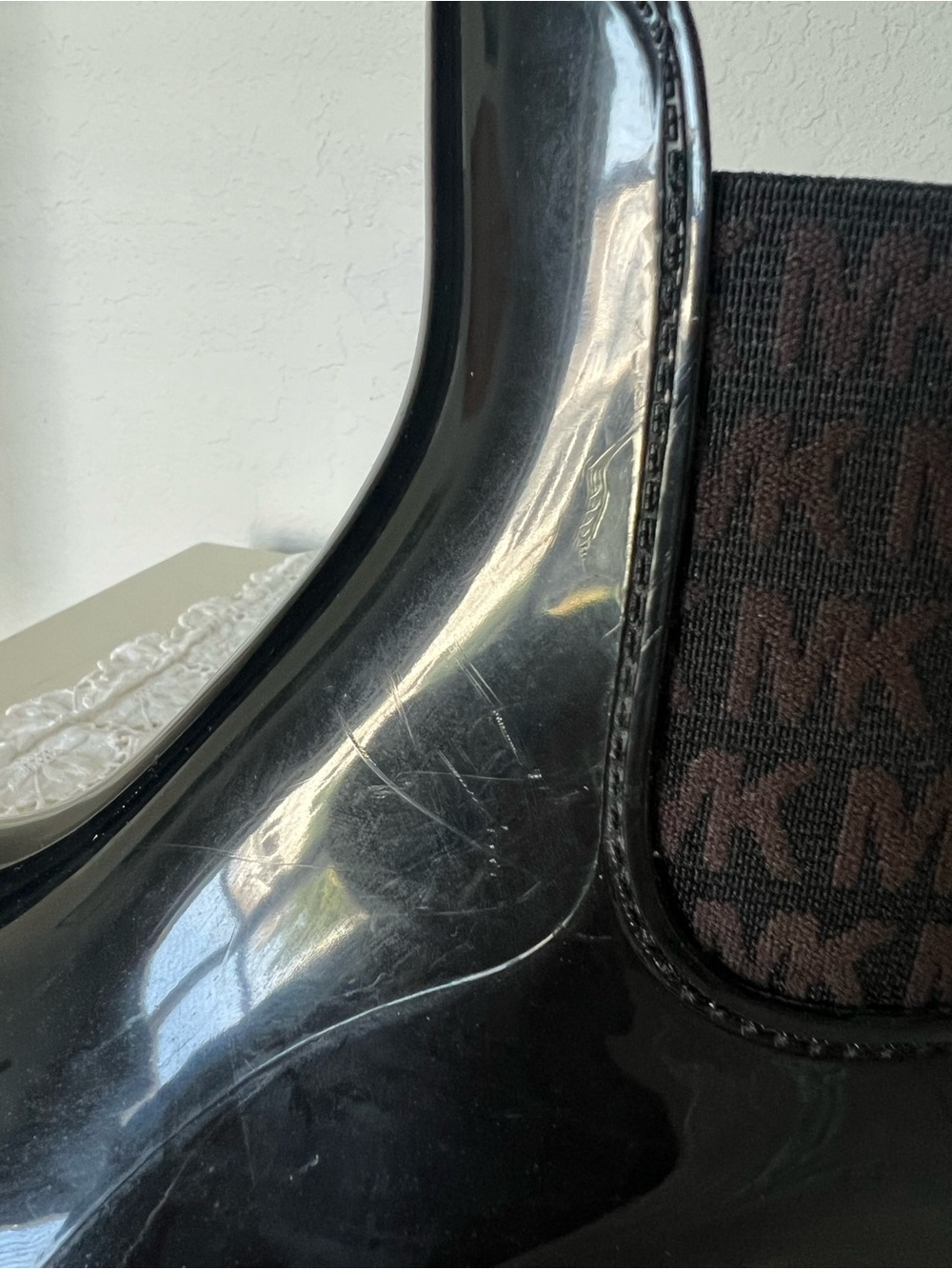 MICHAEL Michael Kors Black PVC Chelsea Ankle Rain Boots Water Resistant 9M - Picture 6 of 11